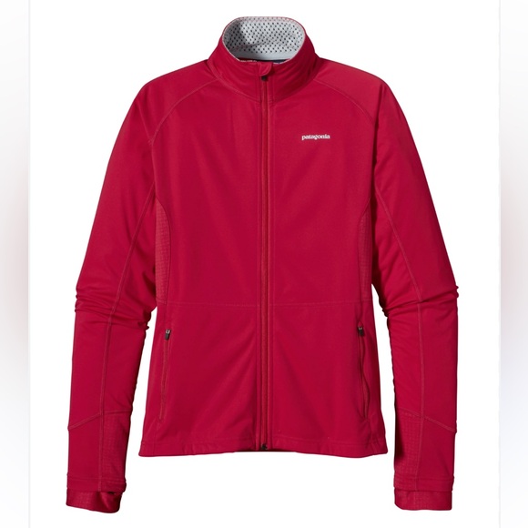 Patagonia Wind Shield Running Jacket, lipstick red, packable, reflective Medium - Picture 2 of 11